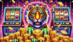 Ruang kasino dengan permainan slot online dan live dealer